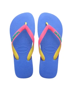 Havaianas Top Mix viola con fascetta fucsia e gialla e logo verde acqua