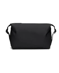 Hilo Wash Bag nera in tessuto impermeabile effetto gommato con cinturini regolabili
