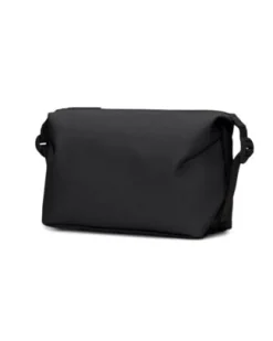 Hilo Wash Bag nera in tessuto impermeabile effetto gommato con cinturini regolabili