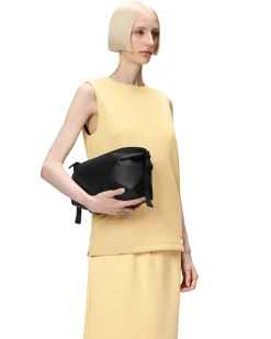 Hilo Wash Bag nero grigio in tessuto impermeabile effetto gommato con cinturini regolabili