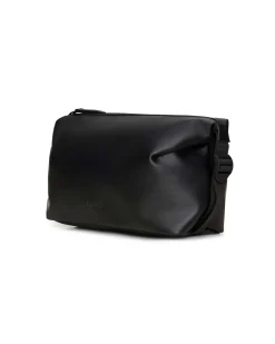 Hilo Wash Bag nero grigio in tessuto impermeabile effetto gommato con cinturini regolabili