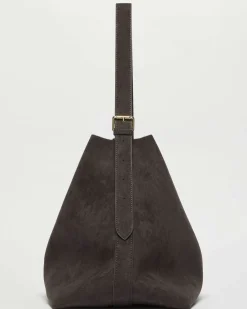 Hobo bag Emme Marella testa moro in similpelle effetto suede con pochette interna