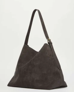 Hobo bag Emme Marella testa moro in similpelle effetto suede con pochette interna