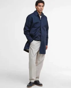 Impermeabile Barbour Lorden blu in misto cotone
