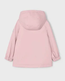 Impermeabile Mayoral rosa con cappuccio in ecopelliccia