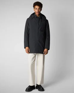 Impermeabile Save the duck Nestor blu con cappuccio staccabile
