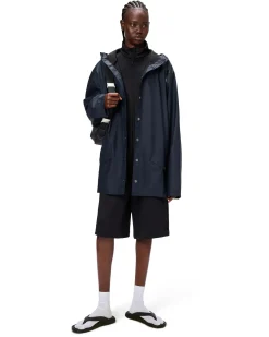 Jacket impermeabile blu navy con cappuccio