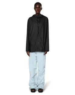 Jacket impermeabile nera con cappuccio