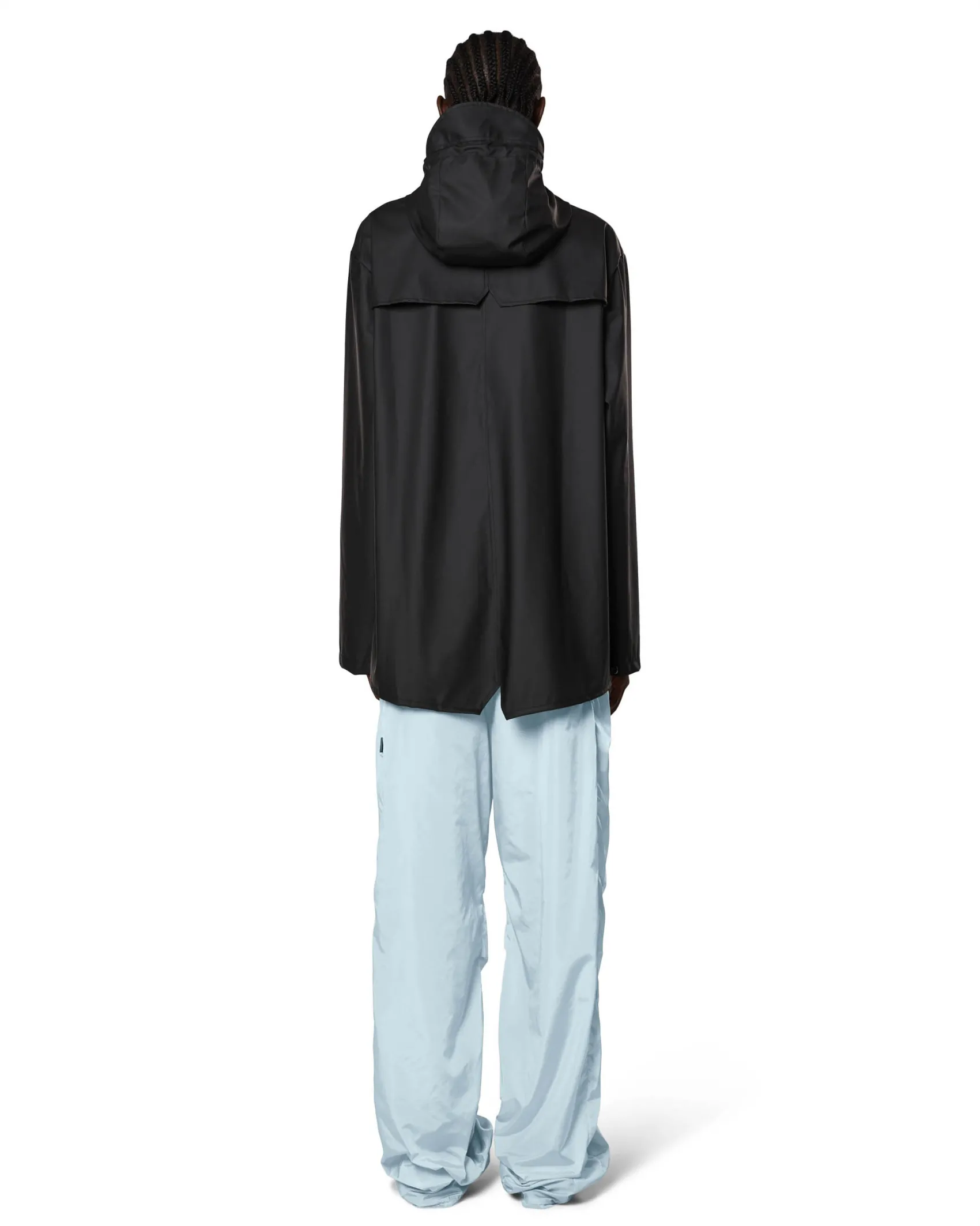 Jacket impermeabile nera con cappuccio