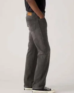 Jeans 555 relaxed straight-fit lavaggio grigio stone washed in tela di puro cotone