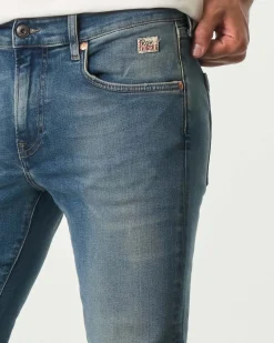 Jeans 317 Roy Roger's skinny-fit in cotone stretch lavaggio medio Bangor con sabbiature