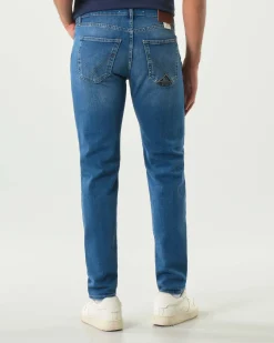 Jeans 517 Roy Roger's slim-fit in cotone stretch lavaggio Dylan chiaro con baffature