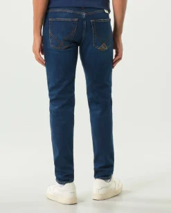 Jeans 517 Roy Roger's slim-fit in cotone stretch lavaggio Wash52 scuro con leggere baffature