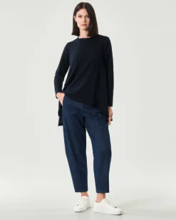 Jeans a palloncino blu JurerĂȘ in misto cotone stretch con elastico inserito in vita
