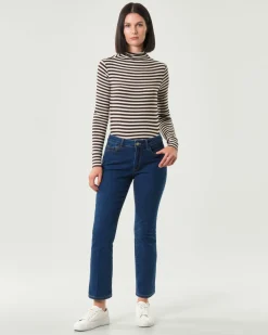 Jeans a trombetta Emme Marella blu stone washed in cotone stretch