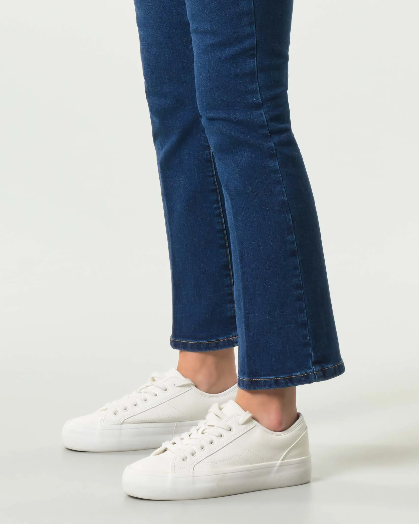 Jeans a trombetta Emme Marella blu stone washed in cotone stretch