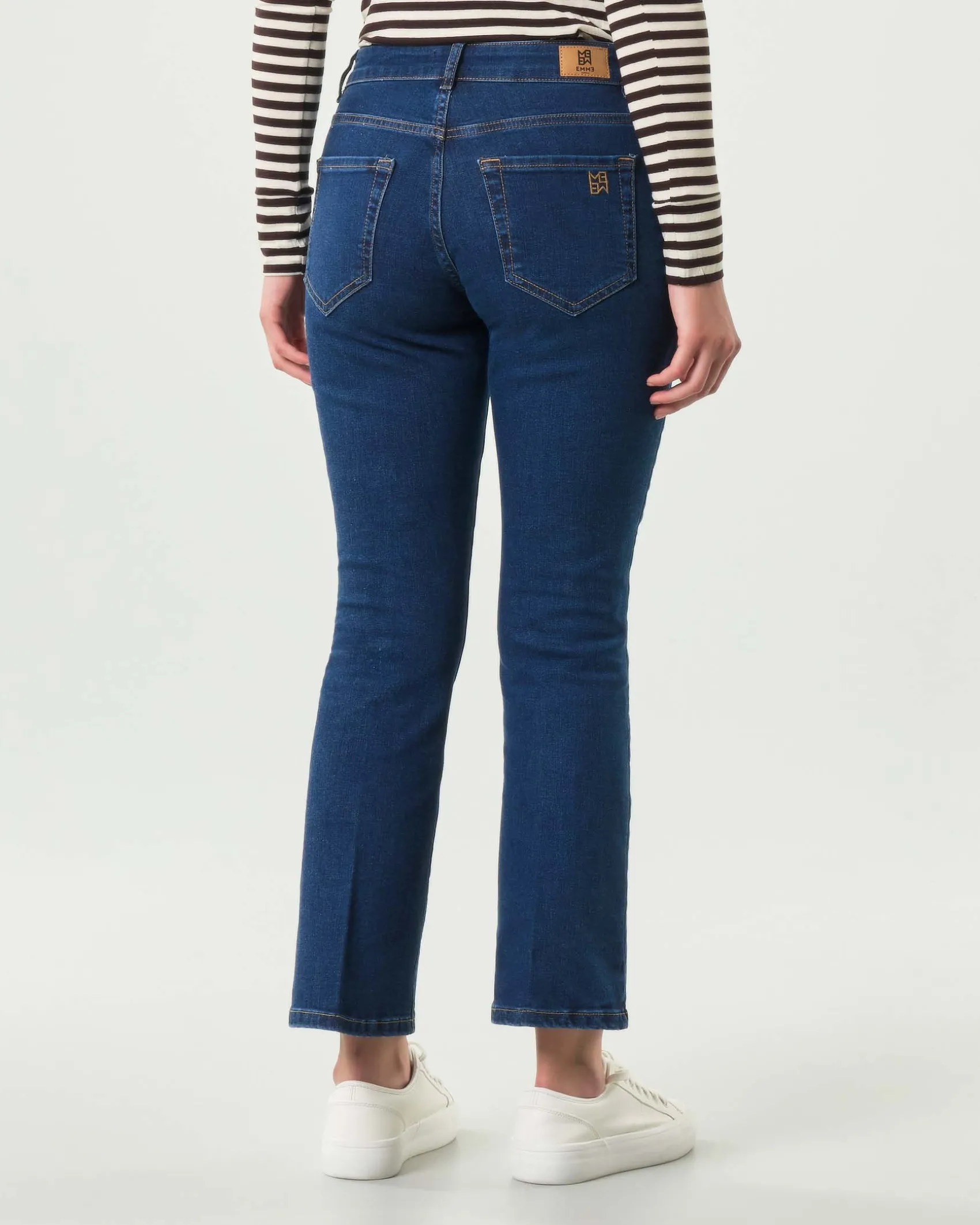 Jeans a trombetta Emme Marella blu stone washed in cotone stretch