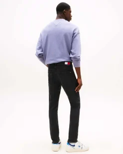 Jeans Austin Tommy Jeans slim tapered fit in cotone stretch lavaggio nero stone washed