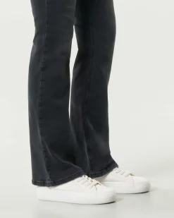 Jeans bootcut neri delavè Emme Marella in cotone stretch