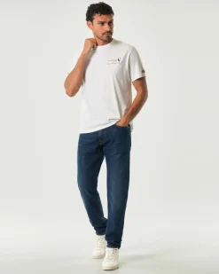 Jeans Cult Roy Roger's regular-fit in cotone stretch lavaggio Harlem scuro con leggere baffature