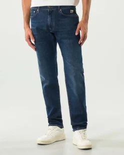 Jeans Cult Roy Roger's regular-fit in cotone stretch lavaggio Harlem scuro con leggere baffature
