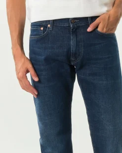 Jeans Cult Roy Roger's regular-fit in cotone stretch lavaggio Harlem scuro con leggere baffature