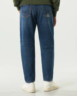 Jeans Dapper Roy Roger's carrot-fit in puro cotone stretch lavaggio Baker medio con baffature
