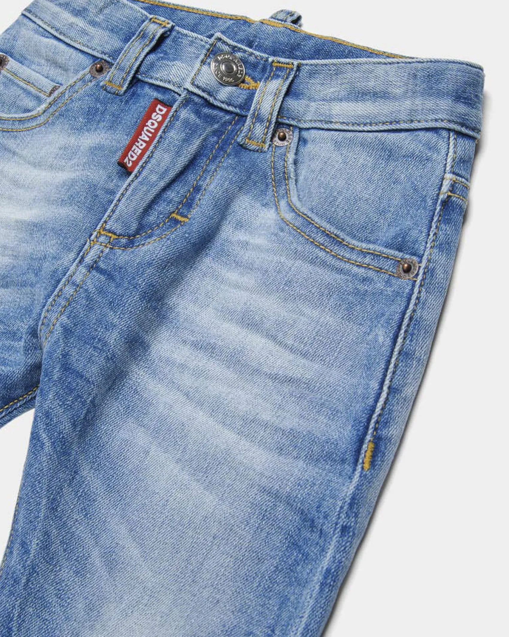 Jeans Dsquared2 in cotone stretch lavaggio chiaro stone washed
