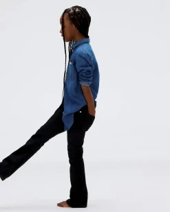 Jeans flare Calvin Klein nero in cotone stretch
