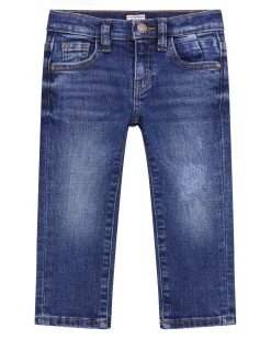 Jeans Guess regular fit in cotone stretch lavaggio scuro stone washed con baffature