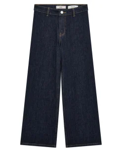 Jeans Guess wide leg lavaggio blu scuro in cotone stretch