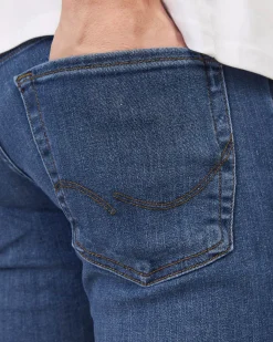 Jeans Jack & Jones Glenn slim-fit a vita bassa in cotone stretch lavaggio medio stone washed
