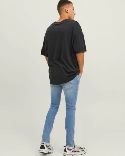 Jeans Jack & Jones Liam skinny a vita bassa in cotone stretch lavaggio chiaro super stone washed