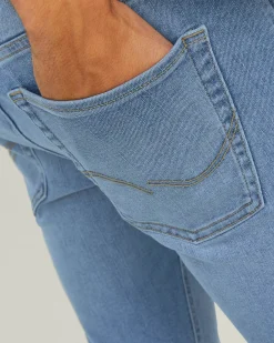 Jeans Jack & Jones Liam skinny a vita bassa in cotone stretch lavaggio chiaro super stone washed