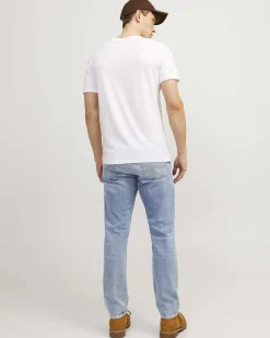 Jeans Jack & Jones relaxed-fit a vita alta in puro cotone lavaggio chiaro bleached