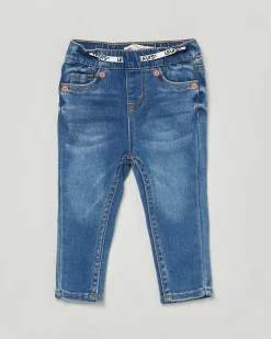 Jeans Levi's skinny lavaggio medio stone washed in cotone stretch con coulisse