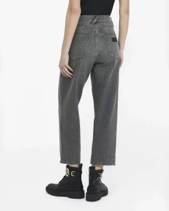 Jeans Liu Jo Jeans grigi in denim con motivo glitter in rilievo