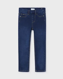 Jeans Mayoral regular slim a lavaggio scuro con ricami dorati