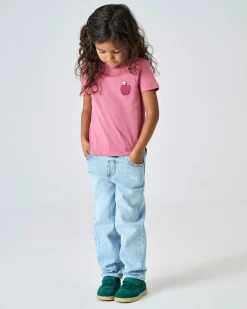 Jeans mom-fit Kids Only in cotone a lavaggio chiaro con abrasioni