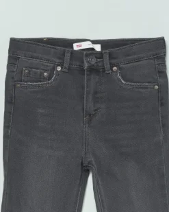 Jeans nero a zampa con baffature