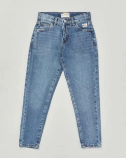 Jeans Roy Roger's carrot fit a lavaggio medio stone washed con baffature