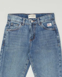 Jeans Roy Roger's carrot fit a lavaggio medio stone washed con baffature