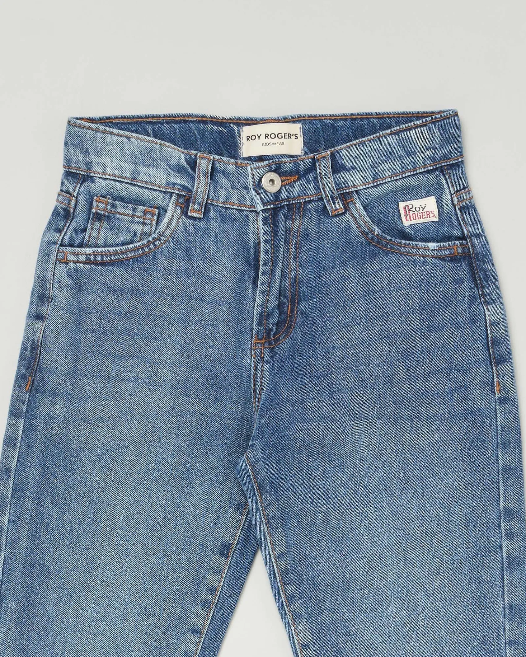 Jeans Roy Roger's carrot fit a lavaggio medio stone washed con baffature