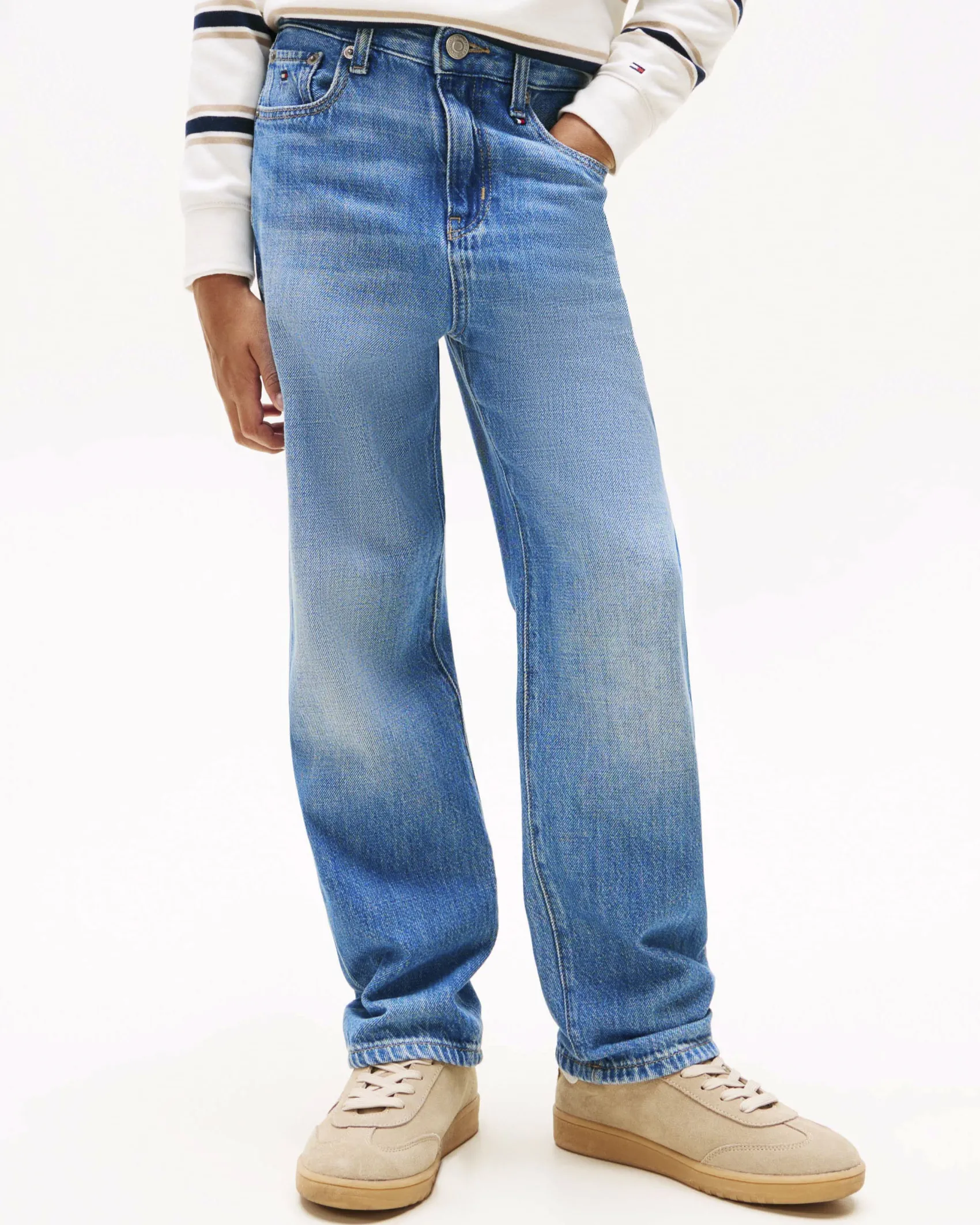 Jeans skater Tommy Hilfiger lavaggio medio stone washed in puro cotone