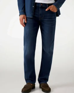 Jeans slim Guess blu in cotone elasticizzato lavaggio scuro stone washed