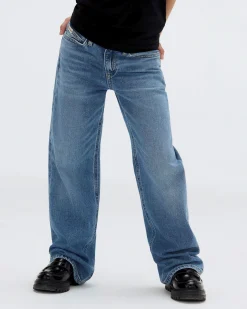 Jeans wide leg Calvin Klein lavaggio medio stone washed in cotone stretch