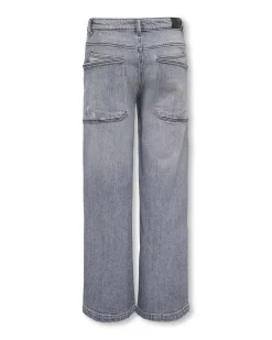 Jeans wide leg Kids Only grigio con maxi tasche