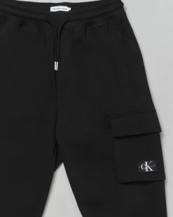Jogger Calvin Klein cargo nero in felpa di cotone