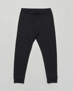 Jogger Dsquared2 nero in puro cotone garzato con coulisse e logo icon bianco