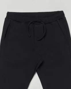 Jogger Dsquared2 nero in puro cotone garzato e coulisse